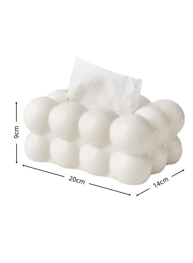 HQ-GAMING Tissue Dispenser Facial Paper Organizer Dispenser Paper Organizer Tissue Case Cover with Spring Decorative Holder Creative Decorative Napkin Dispenser For Car, Bathroom, Living Room, Bedroom, Table (White) - Image 2